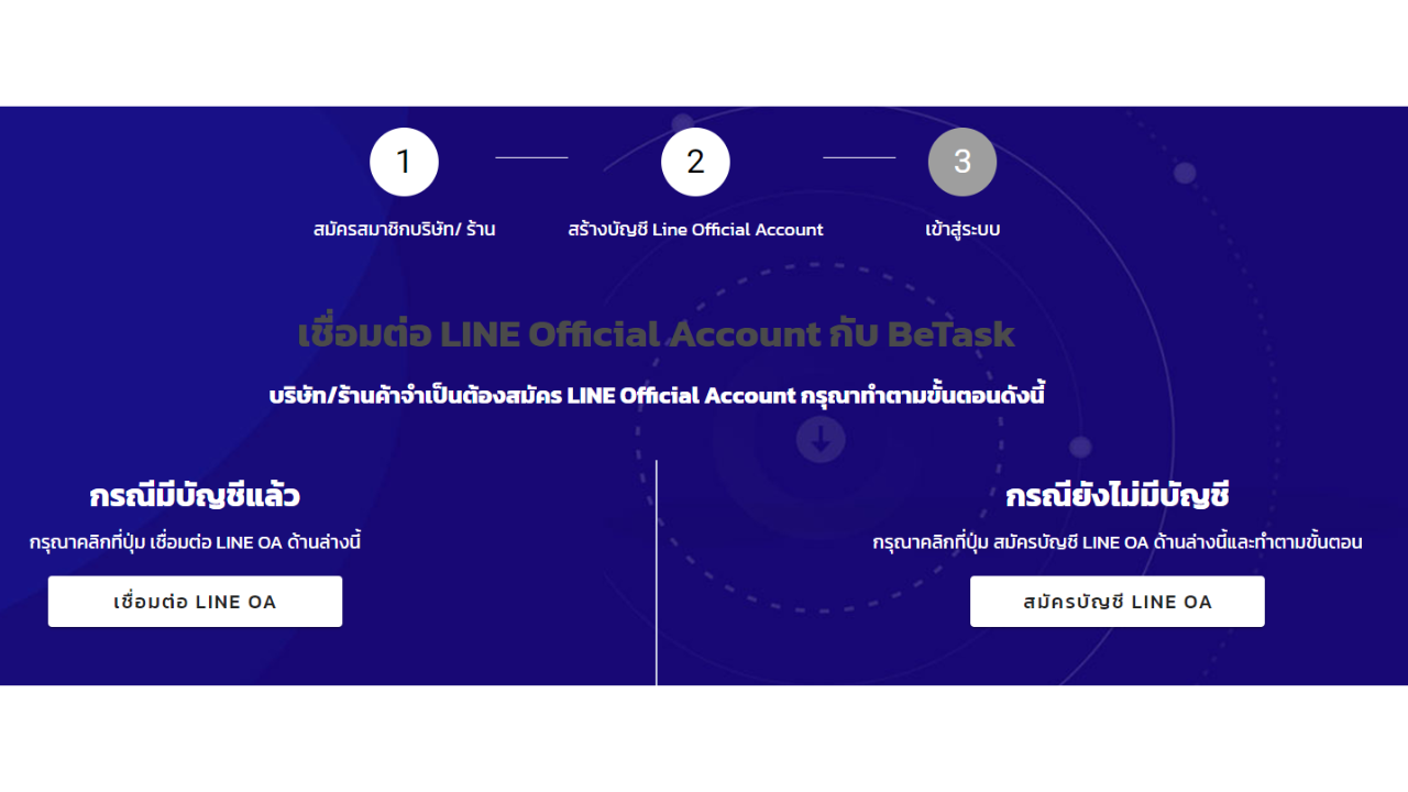 กรณีมีบัญชี Line OA และ ไม่มี Line OA
