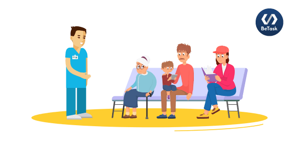 นั่งรอคิว